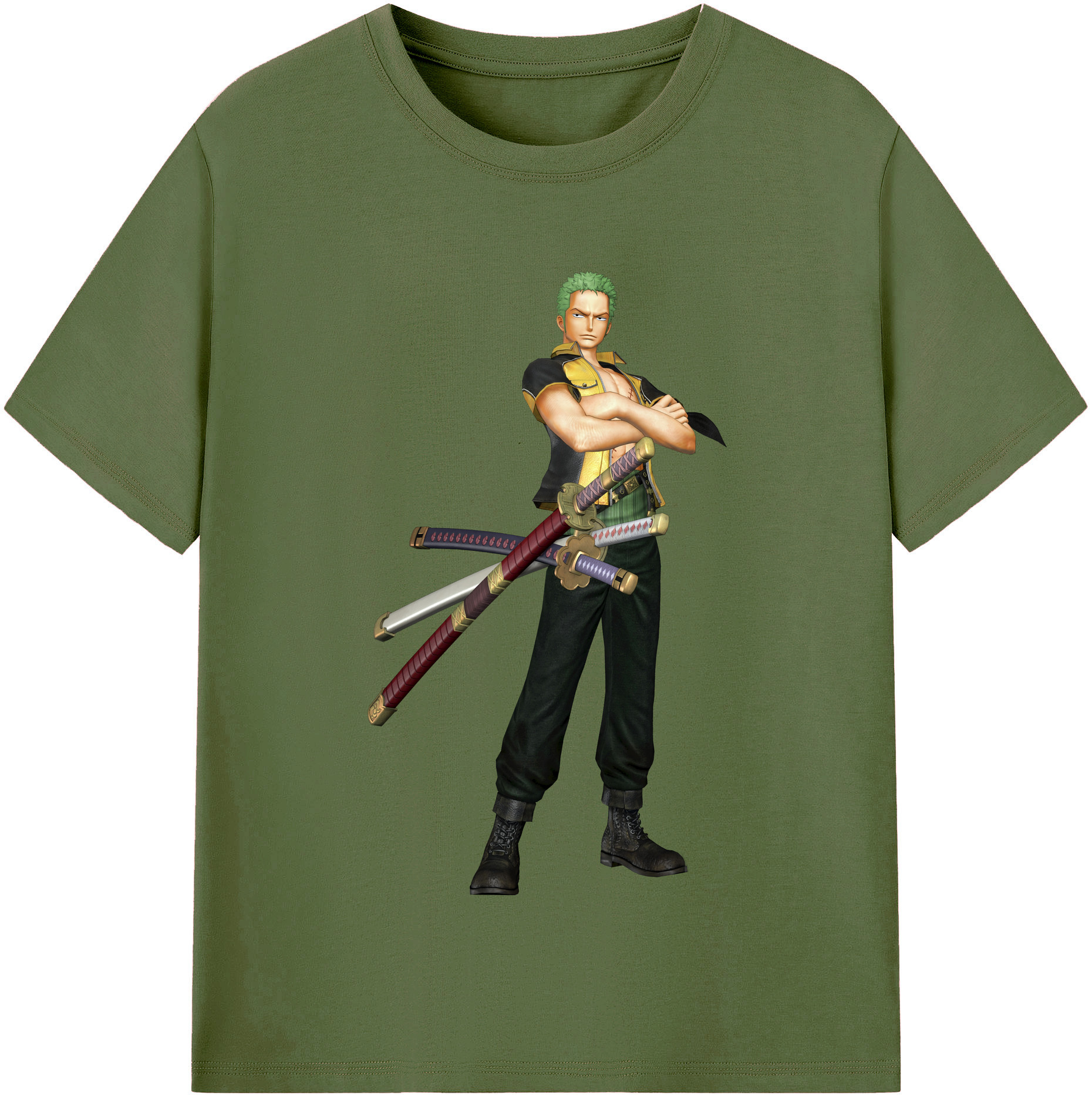 ワンピース ロロノア・ゾロ ONE PIECE Roronoa Zoro 綿100％半袖Tシャツ（フロントプリント）